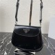 Prada Cleo brushed leather mini bag 1BH188 Black High