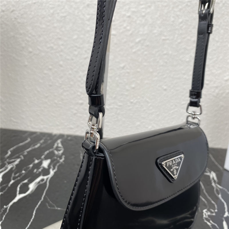 Prada Cleo brushed leather mini bag 1BH188 Black High