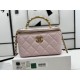 Chanel VANITY WITH CHAIN A96069 Lambskin Gold-Tone Metal Pink High