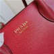 Prada Large Saffiano Leather Handbag Tote Red High