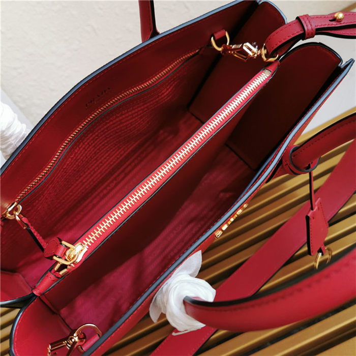 Prada Large Saffiano Leather Handbag Tote Red High