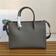 Prada Large Saffiano Leather Handbag Tote Grey-I High