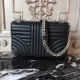 Prada Diagramme Flap Bag In Black Calfskin High