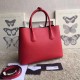 Prada Saffiano Double Medium Bag Red High