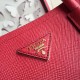 Prada Saffiano Double Medium Bag Red High