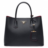 Prada Saffiano Double Medium Bag Black High