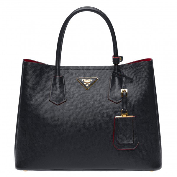 Prada Saffiano Double Medium Bag Black High