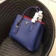 Prada Saffiano Double Medium Bag Blue High