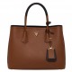 Prada Bicolor Saffiano Double Medium Bag Palisander High