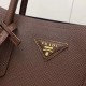 Prada Bicolor Saffiano Double Medium Bag Palisander High