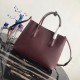 Prada Bicolor Saffiano Double Medium Bag Garnet High