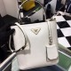 Prada Saffiano North South Double Medium Bag White High