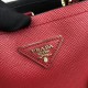 Prada Saffiano North South Double Medium Bag Red High