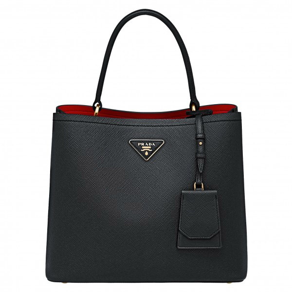 Prada Saffiano Double Bag Black High