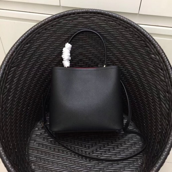 Prada Saffiano Double Bag Black High