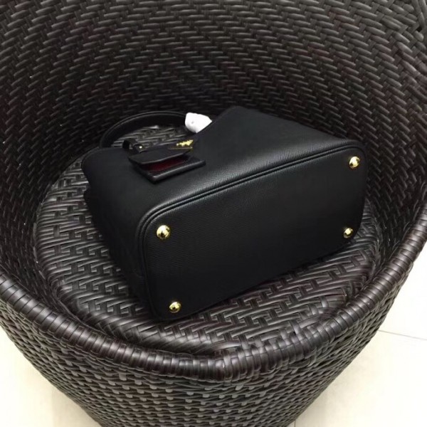 Prada Saffiano Double Bag Black High