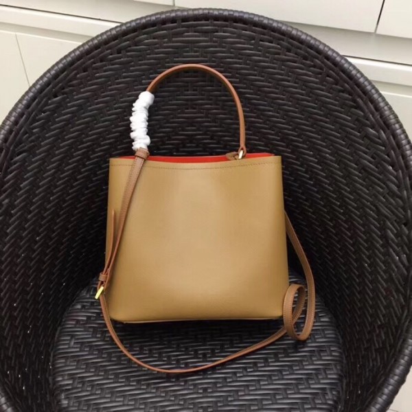 Prada Saffiano Double Bag Brown High