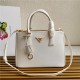 Prada Medium Galleria Bag In Saffiano Leather White High