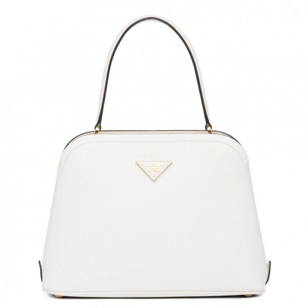 Prada Matinee Mini Bag In White Saffiano Leather High