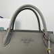 Prada Large Monochrome Bag 1BA155 In Grey Saffiano Leather High