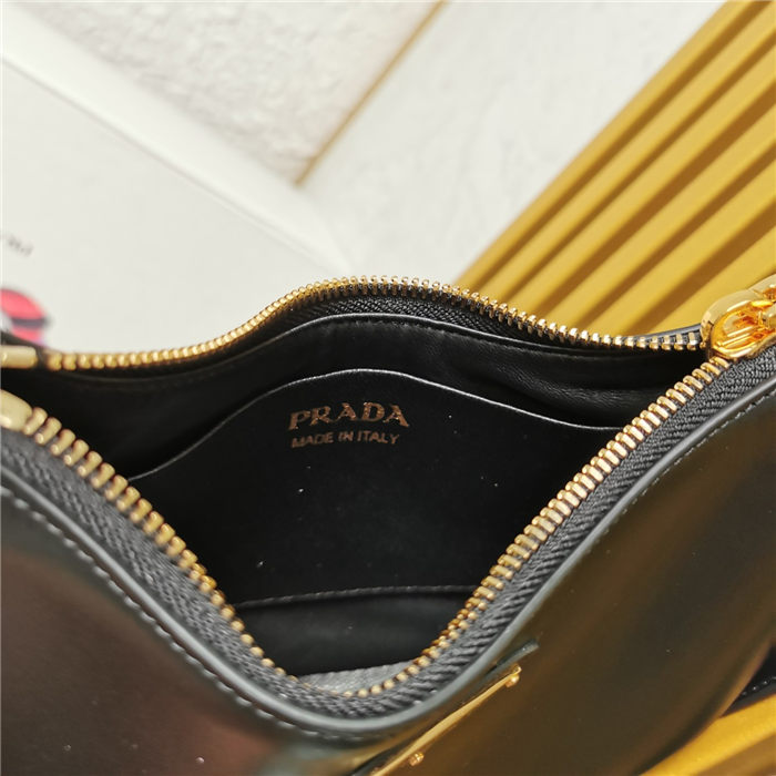 Prada Arqué leather mini shoulder bag 1BC199 Black High