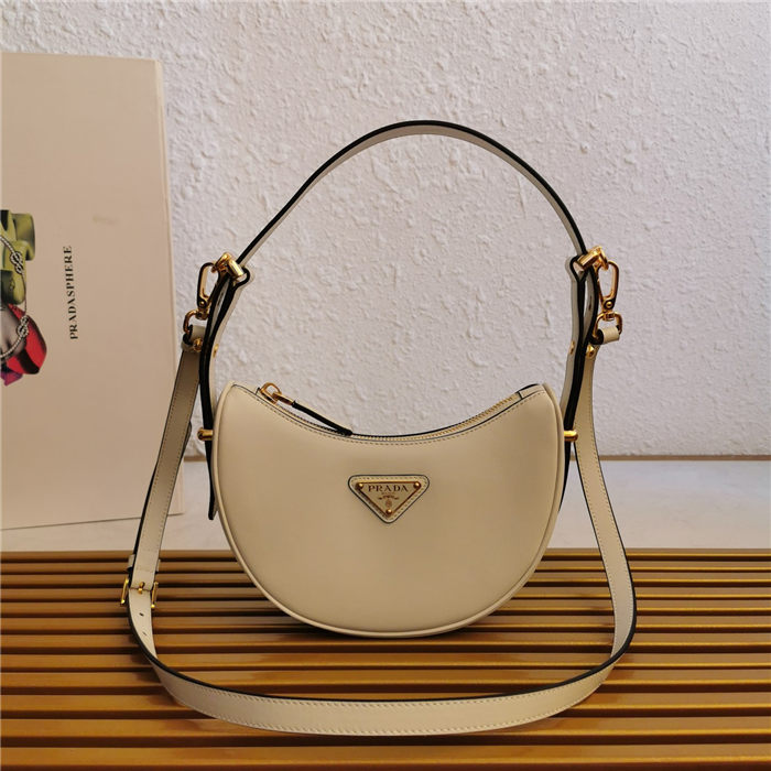 Prada Arqué leather mini shoulder bag 1BC199 Beige High