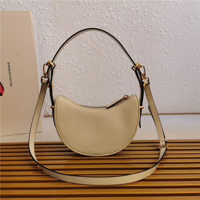 Prada Arqué leather mini shoulder bag 1BC199 Beige High