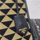 Prada Small Symbole embroidered fabric handbag 1BA354 Black/Beige High