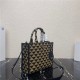 Prada Small Symbole embroidered fabric handbag 1BA354 Black/Beige High