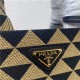 Prada Small Symbole embroidered fabric handbag 1BA354 Black/Beige High