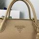 Prada Large Monochrome Bag 1BA155 In Beige Saffiano Leather High