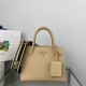 Prada Monochrome Bag 1BA156 In Beige Saffiano Leather High