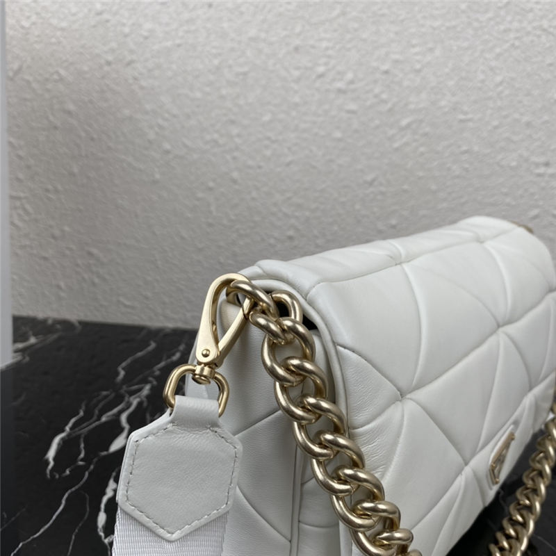 Prada System 28cm nappa leather patchwork bag White High