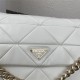 Prada System 28cm nappa leather patchwork bag White High