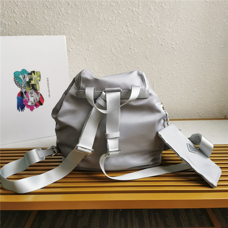 Prada Medium Nylon Backpack Grey High