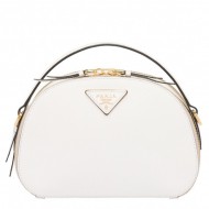 Prada Odette White Saffiano Leather Bag High