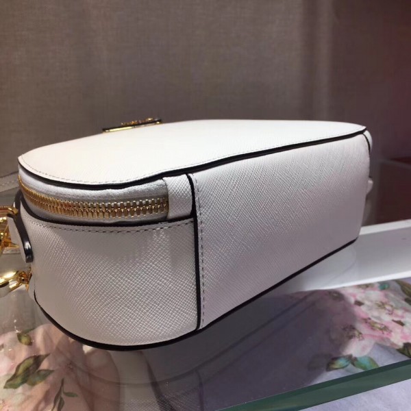 Prada Odette White Saffiano Leather Bag High