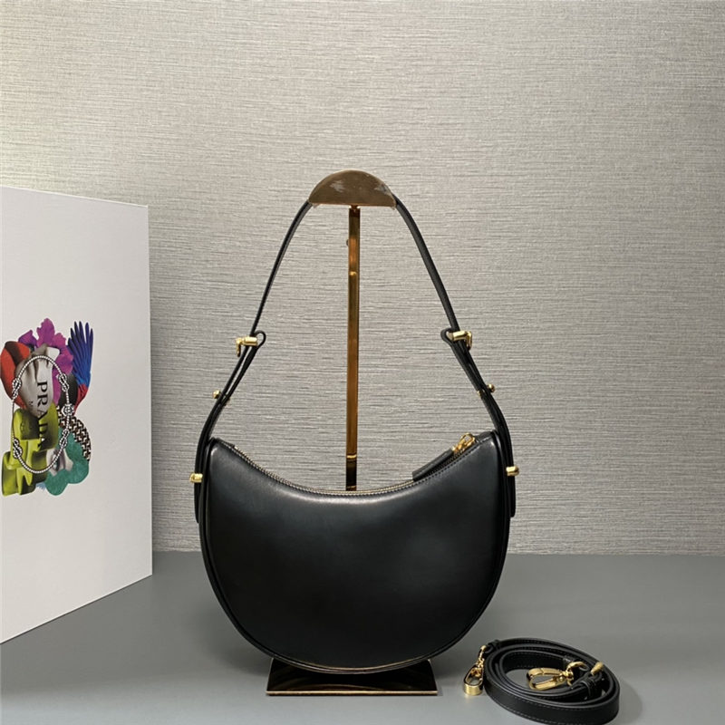 Prada Arqué leather shoulder bag 1BC194 Black High