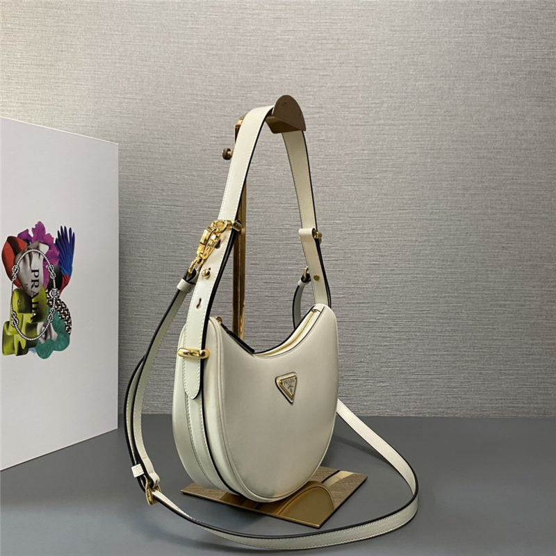 Prada Arqué leather shoulder bag 1BC194 White High