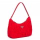 Prada Mini Hobo Bag In Red Nylon and Leather High