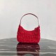 Prada Mini Hobo Bag In Red Nylon and Leather High