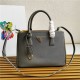 Prada Medium Galleria Bag In Saffiano Leather Grey High