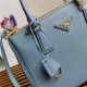 Prada Medium Galleria Bag In Saffiano Leather Blue High