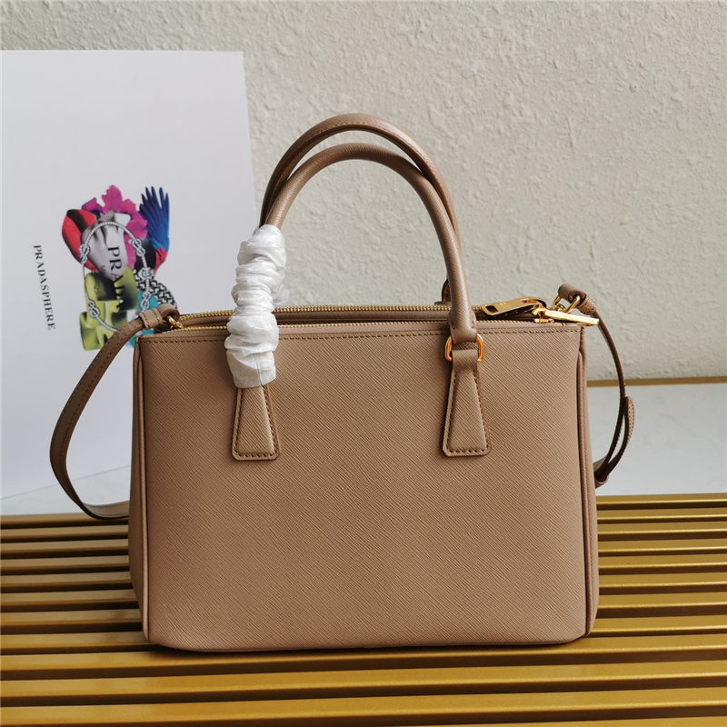 Prada Medium Galleria Bag In Saffiano Leather Beige High