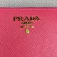 Prada Zipped Wallet In Pink Saffiano Leather High