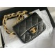 MINI FLAP BAG AS3213 Lambskin & Gold-Tone Metal Black A