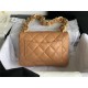 SMALL FLAP BAG AS3214 Lambskin & Gold-Tone Metal Caramel A