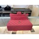 Medium CLASSIC HANDBAG Grained Calfskin Rose Red Silver Metal A