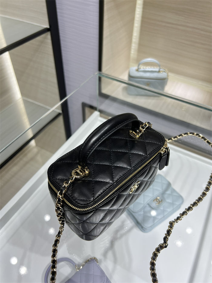 Chanel VANITY WITH CHAIN AP2199 Lambskin Gold-Tone Metal Black High