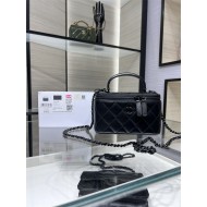 Chanel VANITY WITH CHAIN AP2199 Lambskin Gold-Tone Metal Black High